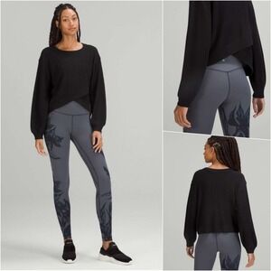 Lululemon Cashmere Reversible Soft Relaxed Sweater Black 10 NWOT